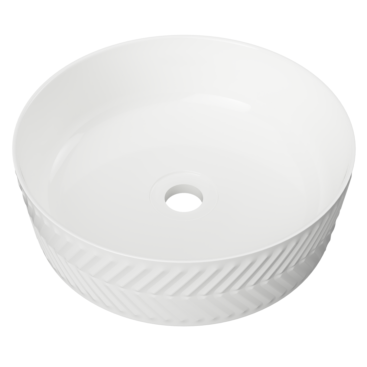 An image of Timberline's Allure Arrow Basin 360mm White Gloss