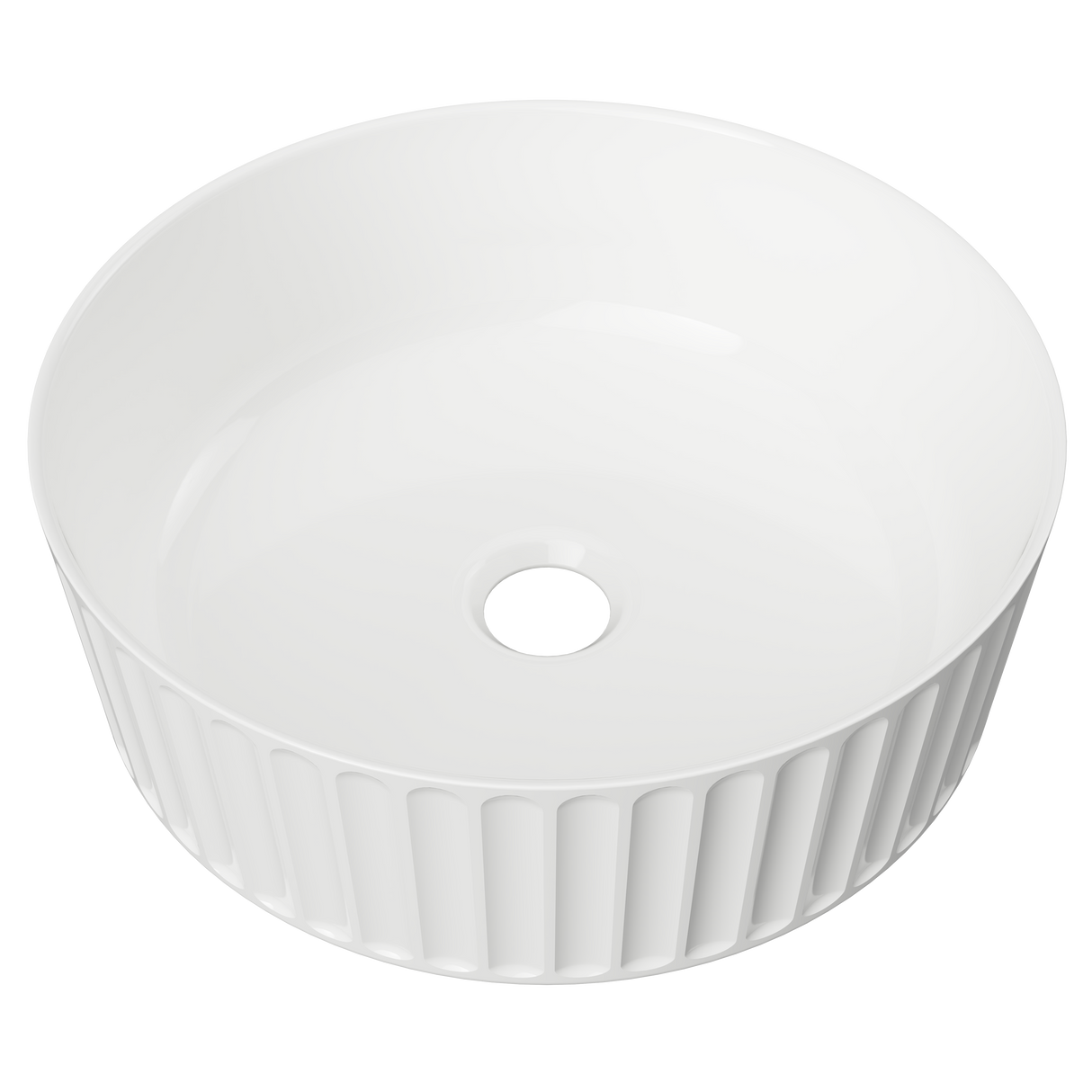 An image of Timberline's Allure Flute Basin 365mm White Gloss