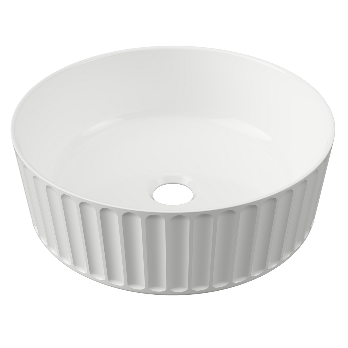 An image of Timberline's Allure Flute Basin 365mm White Gloss