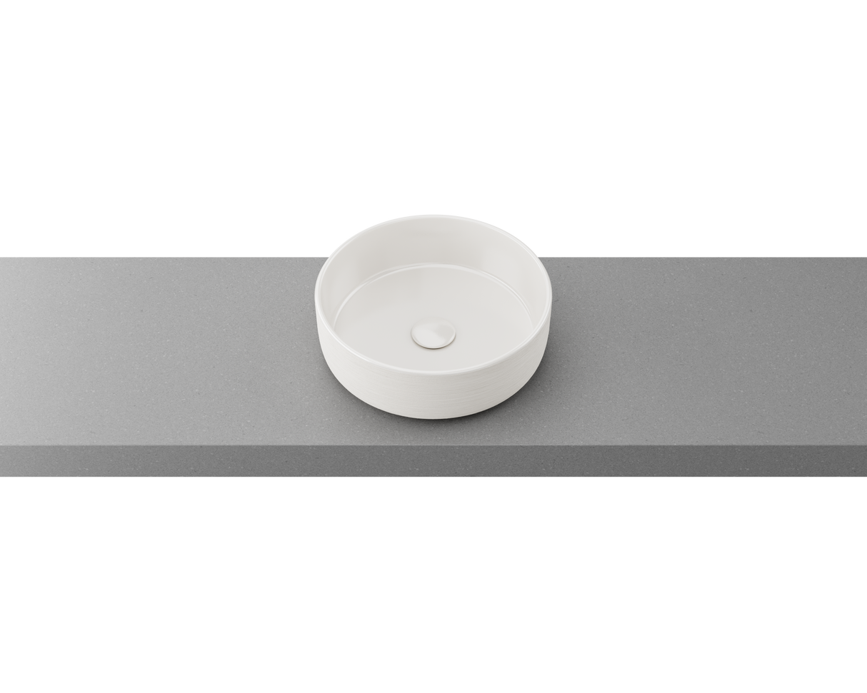 An image of Timberline's Allure Raked Basin 360mm White Gloss