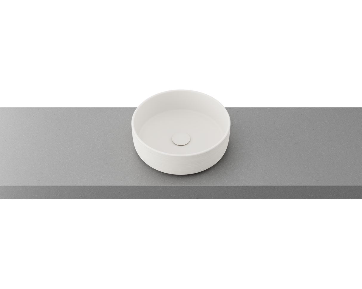 An image of Timberline's Allure Raked Basin 360mm White Matt