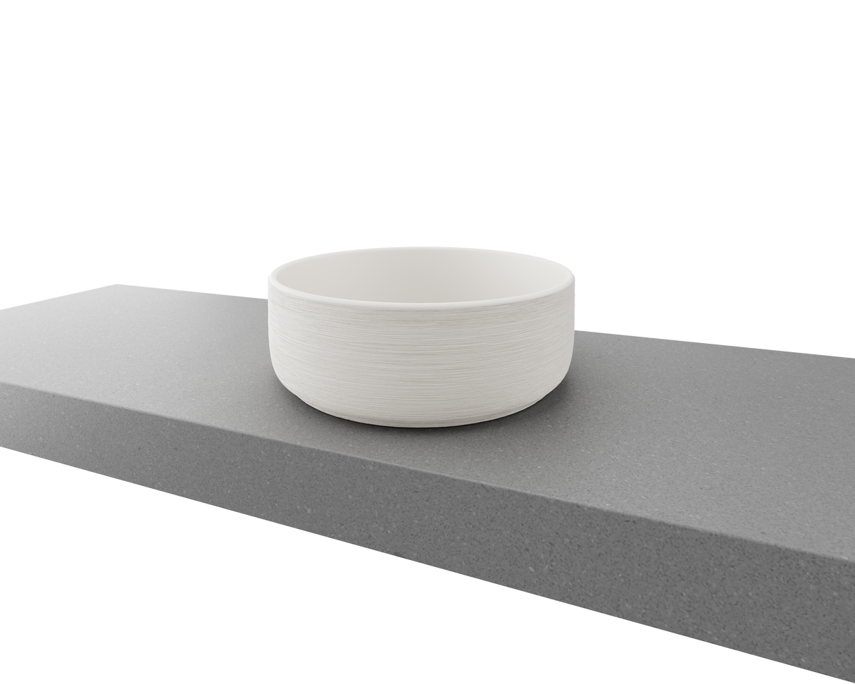 An image of Timberline's Allure Raked Basin 360mm White Matt