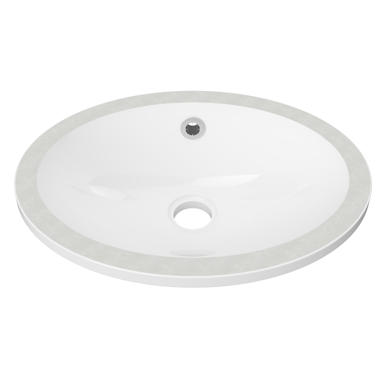 An image of Timberline's Amara Undermount Basin 450mm White Gloss