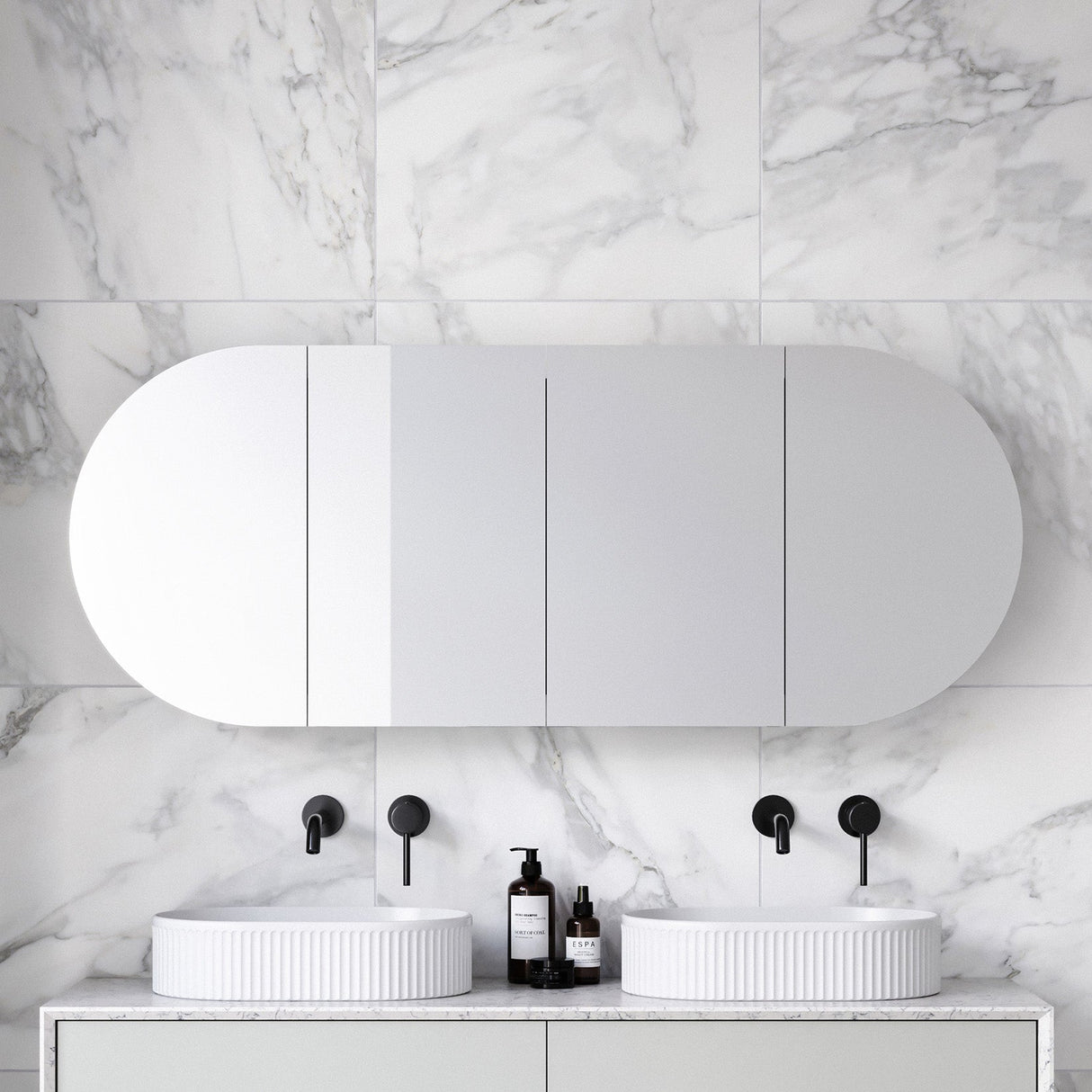 Ballad Mirror Cabinet 1500mm Four Door Gold Collection (BAL-SC-1500-4-G)