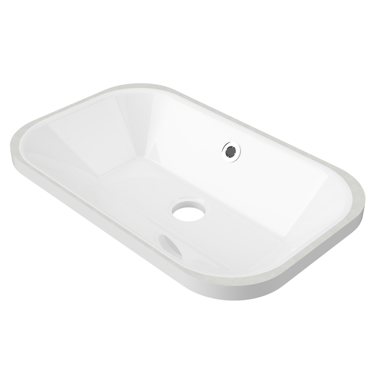 An image of Timberline's Bodhi Undermount Basin 540mm White Gloss