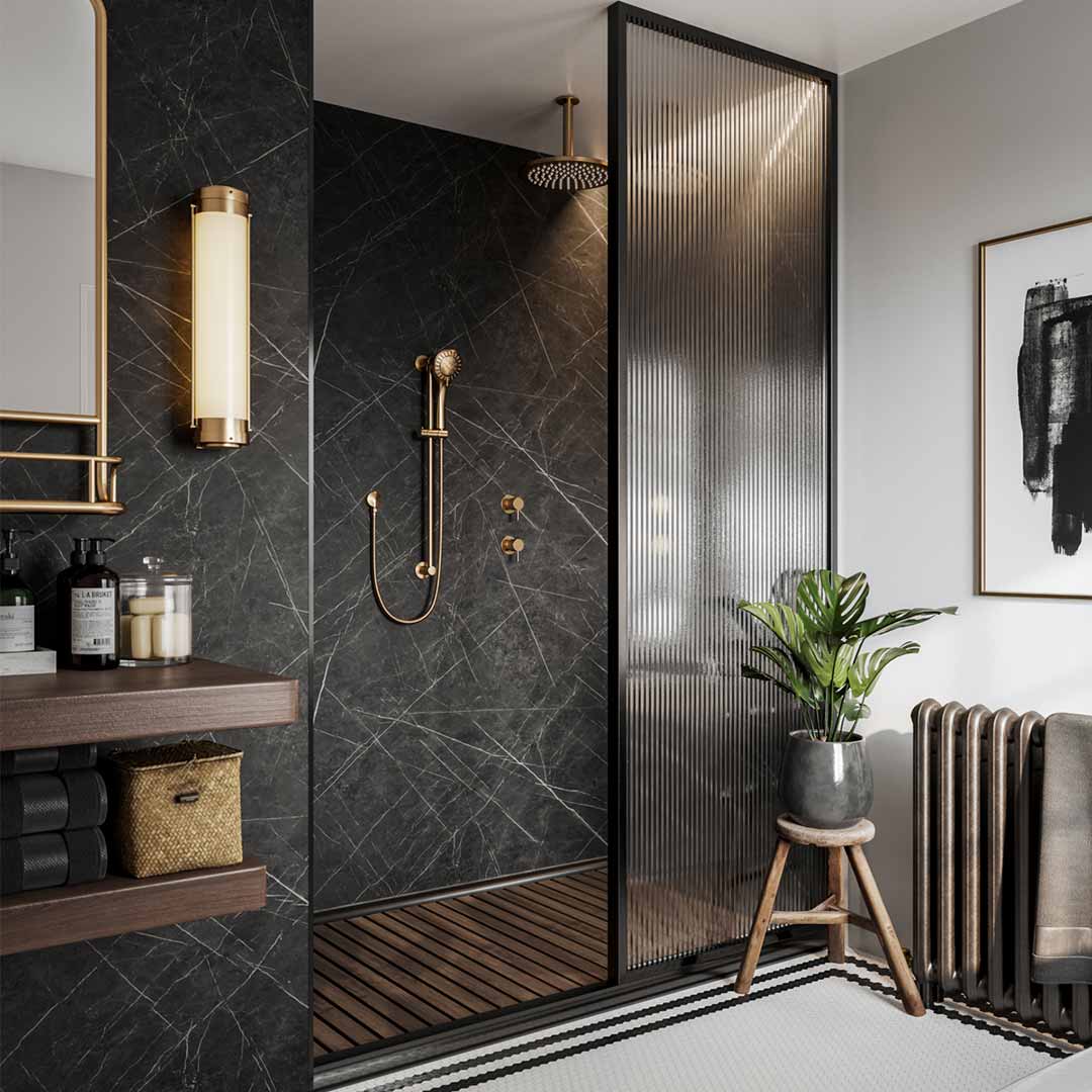 Black Sensation Wet Wall Panel - 2400mm (h) x 1000mm (w) x 10mm (d)