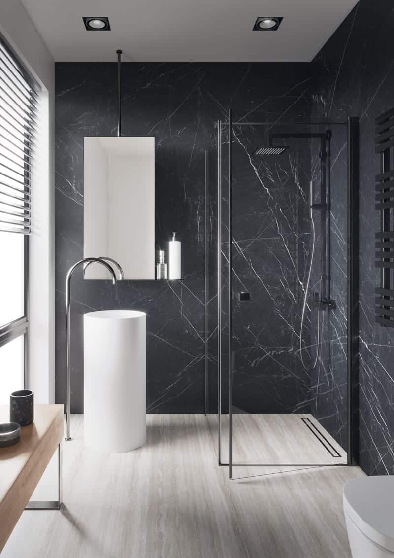 Black Sensation Wet Wall Panel - 2400mm (h) x 1000mm (w) x 10mm (d)