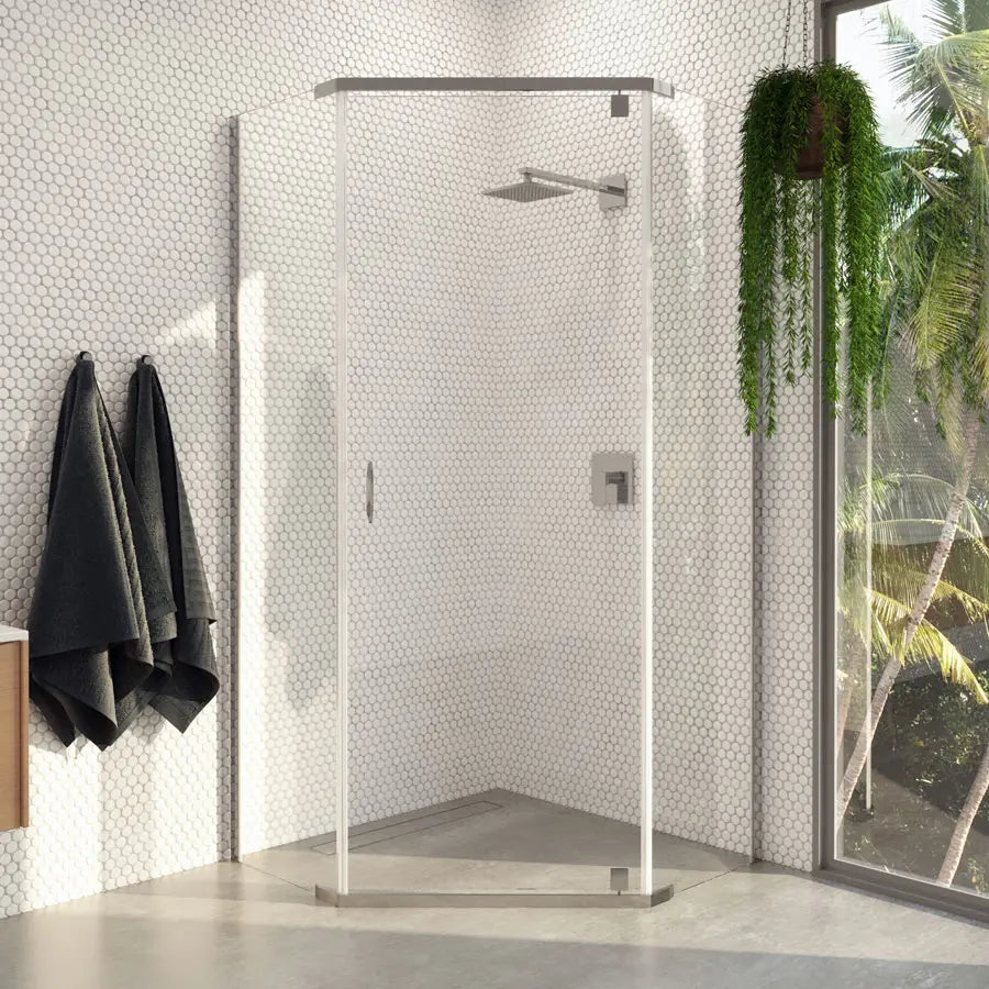 Cascade Shower Screen 1000 Angled Chrome
