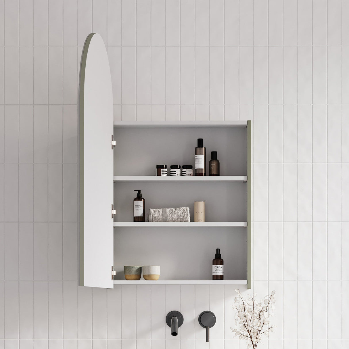 Church Mirror Cabinet 600mm Single Door Gold Collection (CHU-SC-600-S-G)
