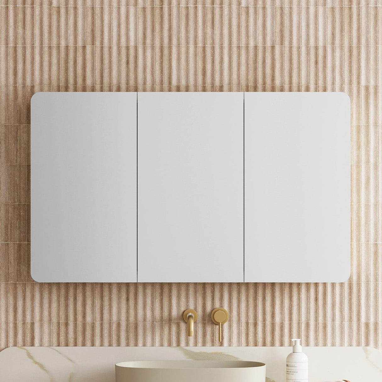 Colby Mirror Cabinet 1500mm Three Door Gold Collection (COL-SC-1490-3-G)