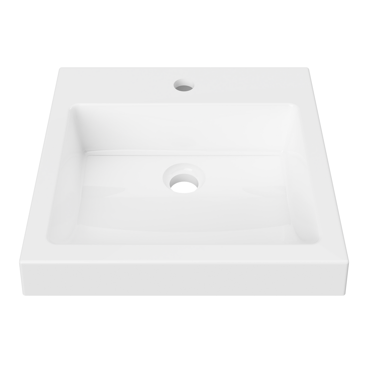 An image of Timberline's Cove Basin 460mm White Gloss with 1 Tap Hole