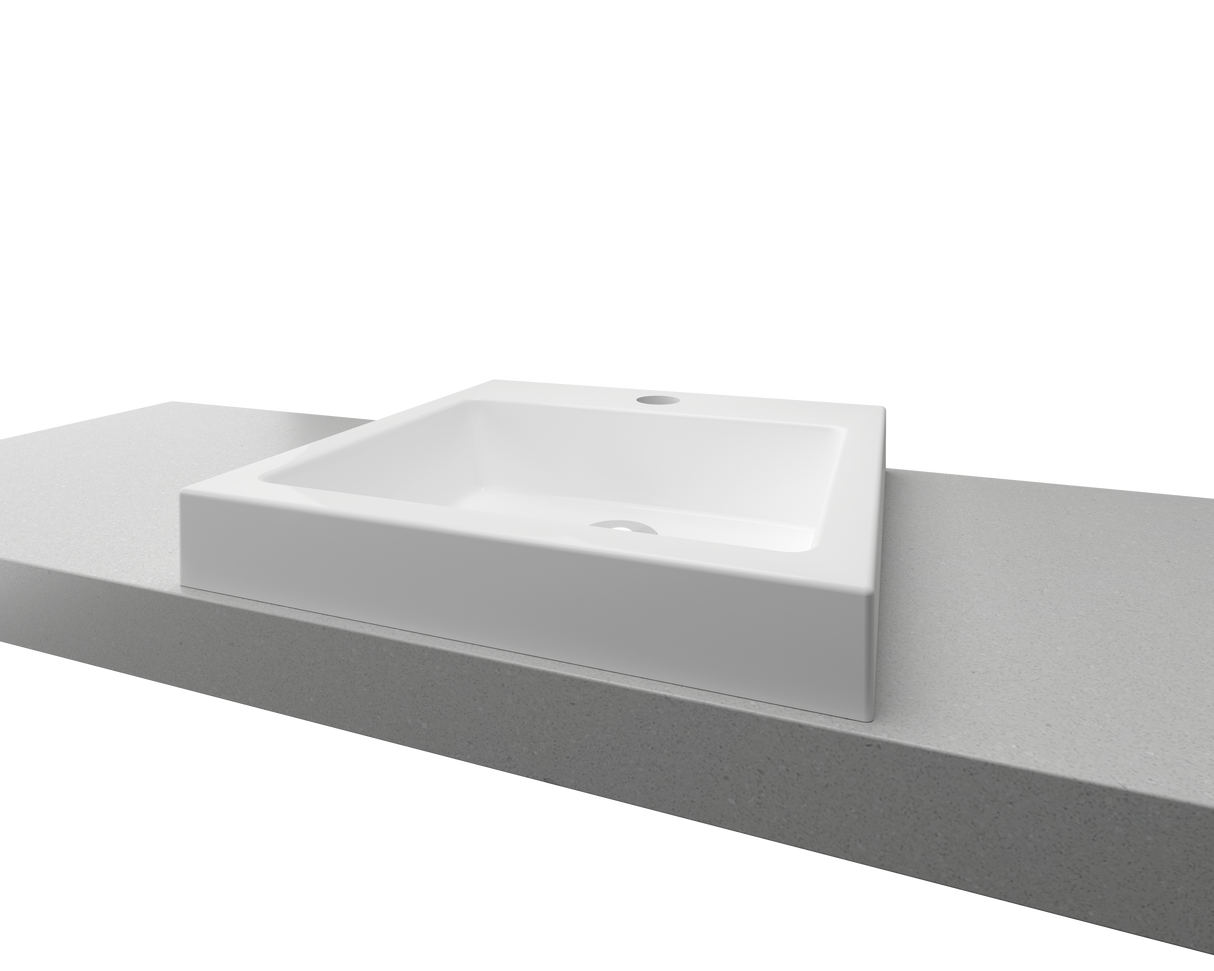 An image of Timberline's Cove Basin 460mm White Gloss with 1 Tap Hole