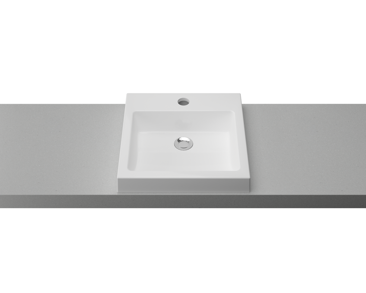 An image of Timberline's Cove Basin 460mm White Gloss with 1 Tap Hole