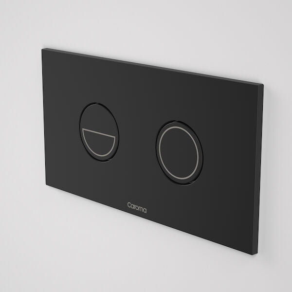 Caroma Invisi Series II Round Dual Flush Plate & Buttons (Metal) - Matte Black