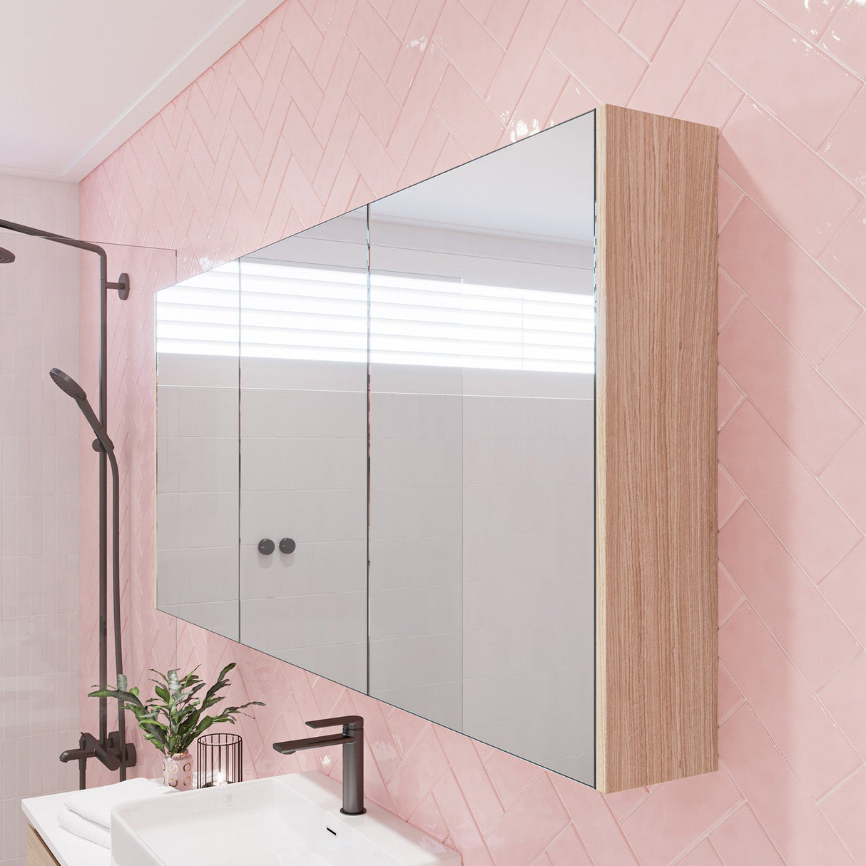Denver Mirror Cabinet 1500mm Three Door Gold Collection (DEN-SC-1500-3-G)