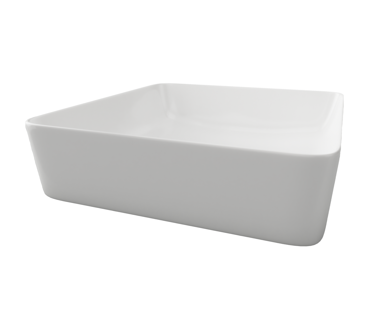 An image of Timberline's Florent Basin 400mm White Gloss