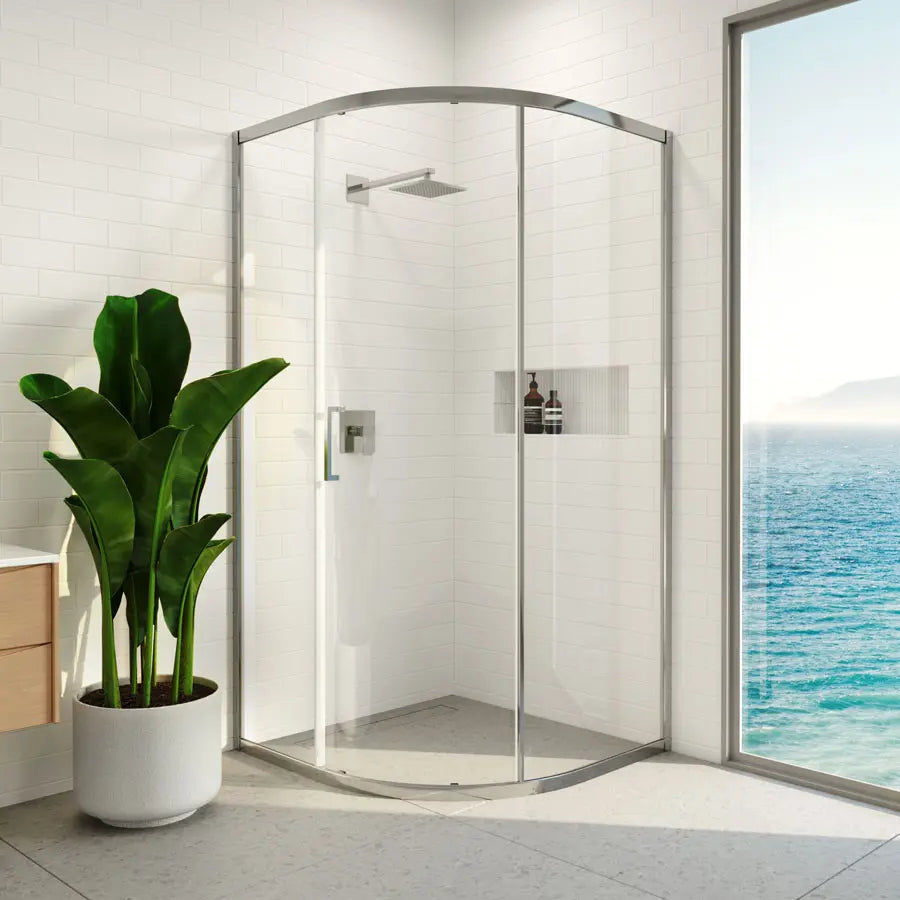 Floriano Shower Screen 1000 Curved Chrome