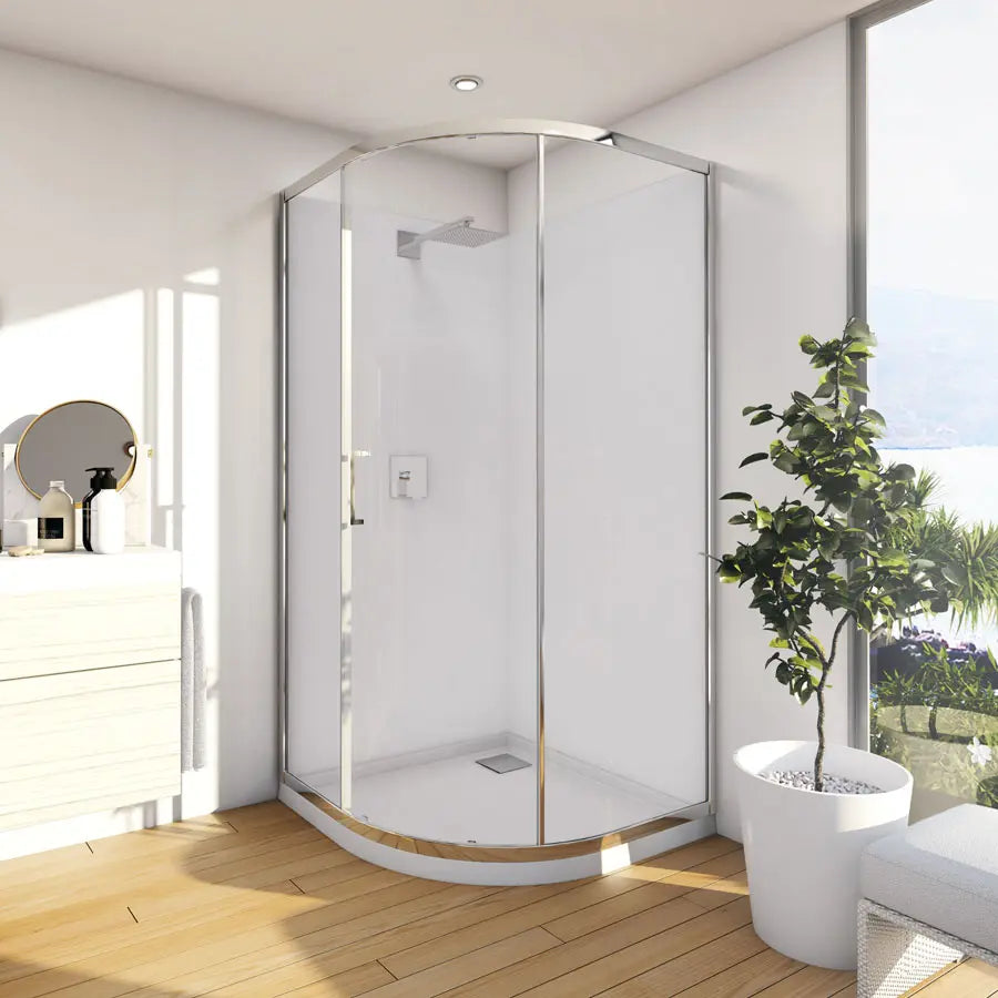 Floriano Shower Screen 1000 Curved Chrome