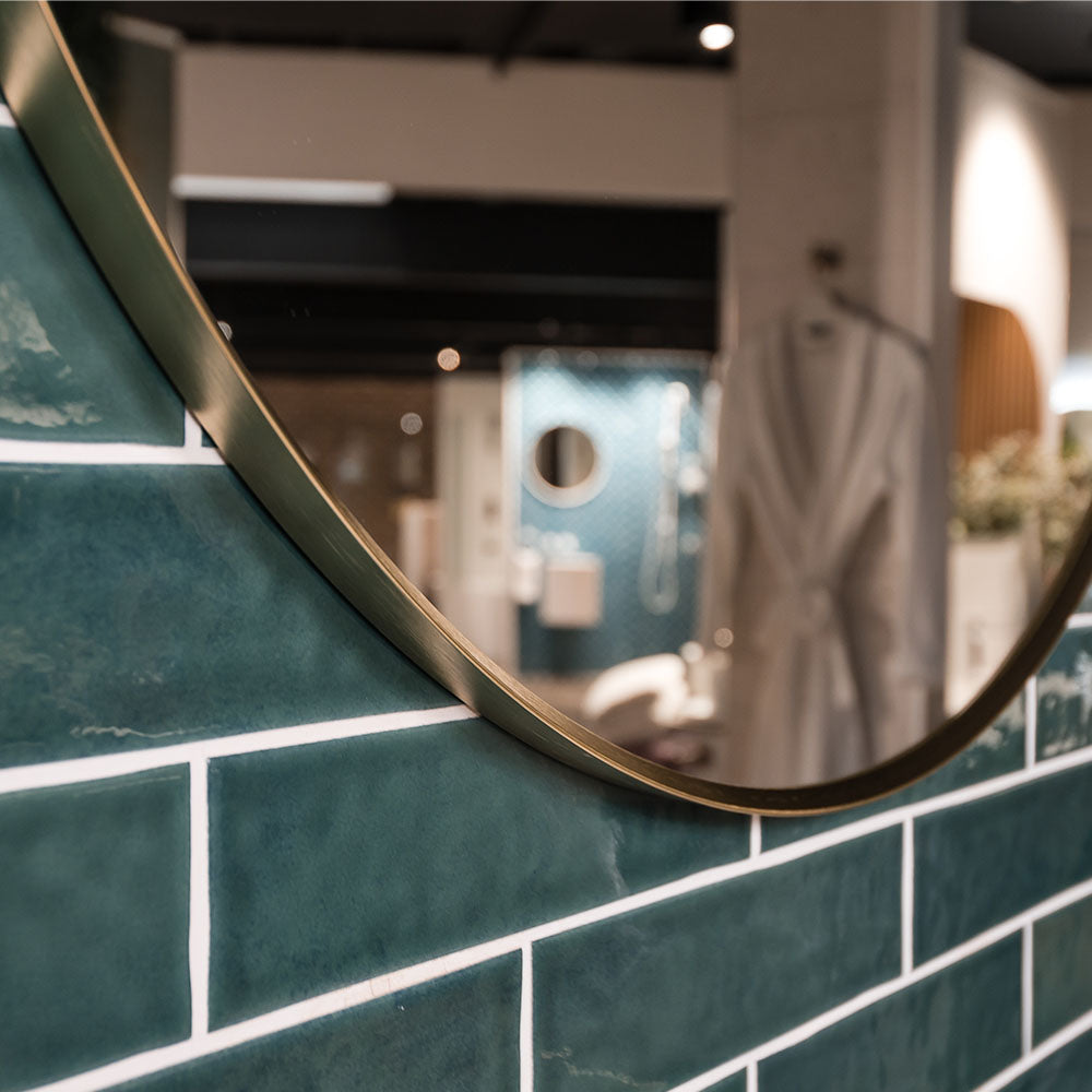 Reba Urban Brass Framed Mirror, 600mm