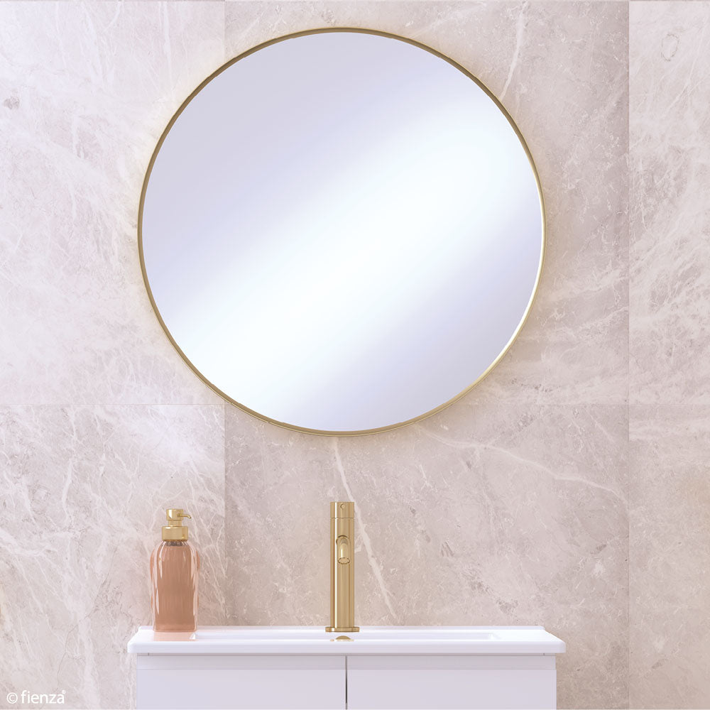 Reba Matt Black Framed Mirror, 600mm