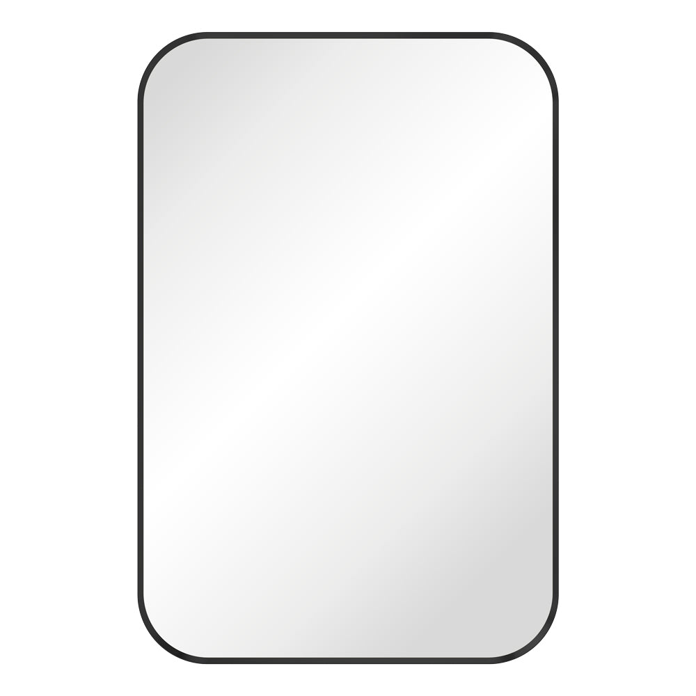 Tono Matt Black Soft Square Framed Mirror, 600 x 900mm