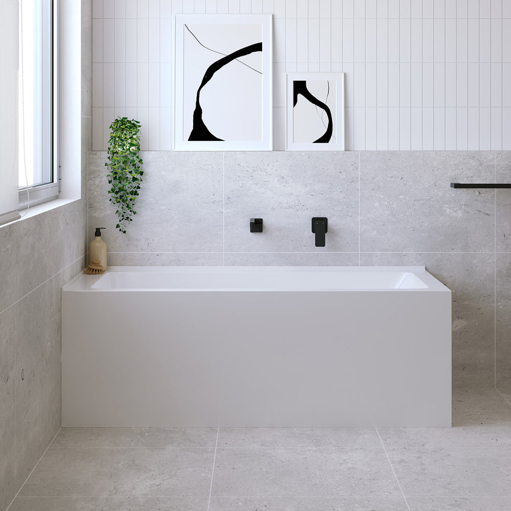 Sentor Right-Hand Acrylic Corner Bath with Overflow, 1500mm