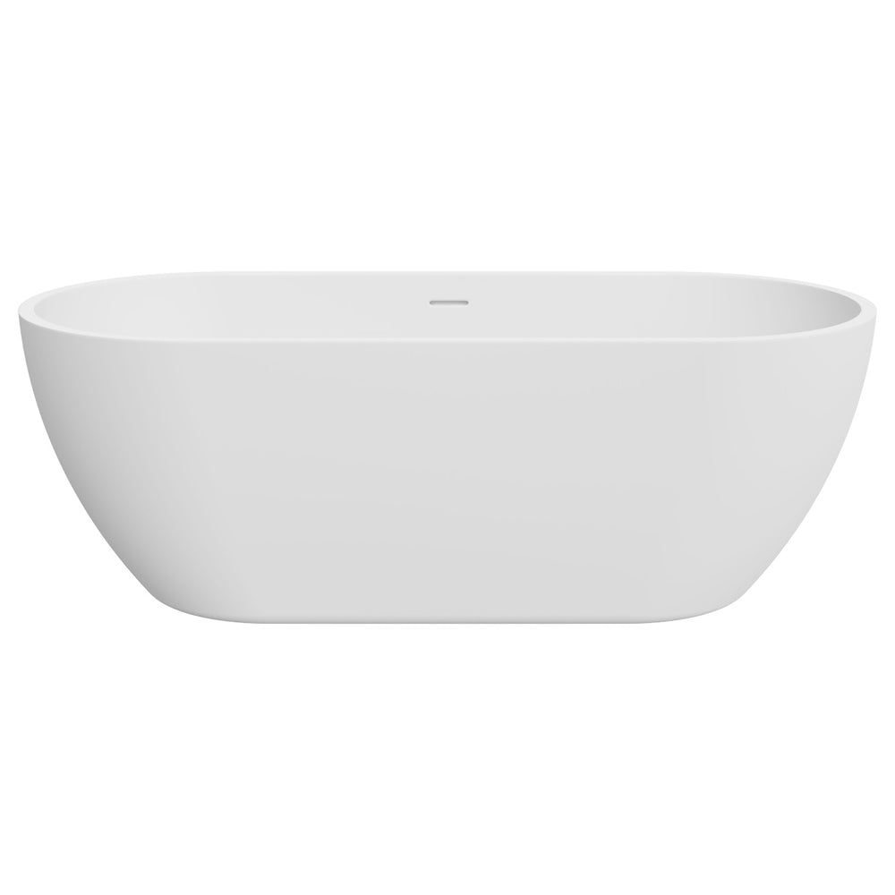 Koko Freestanding Acrylic Bath, 1680mm with Overflow, Matt White