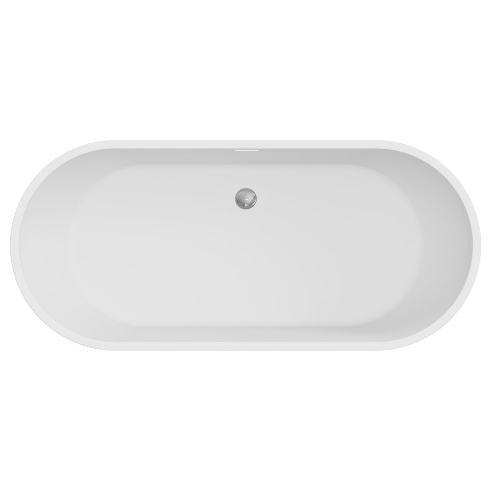 Koko Freestanding Acrylic Bath, 1680mm with Overflow, Matt White