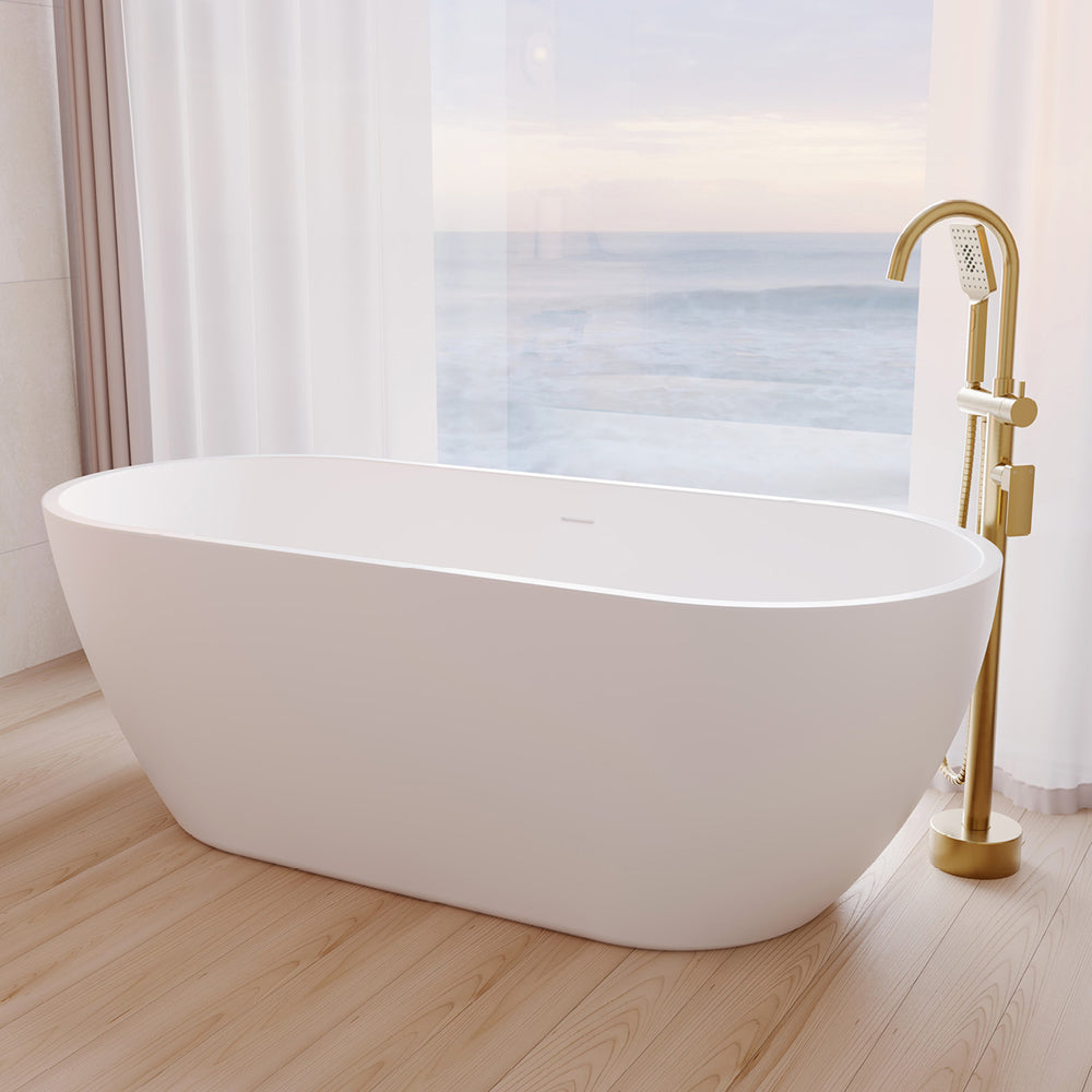 Koko Freestanding Acrylic Bath, 1680mm with Overflow, Matt White