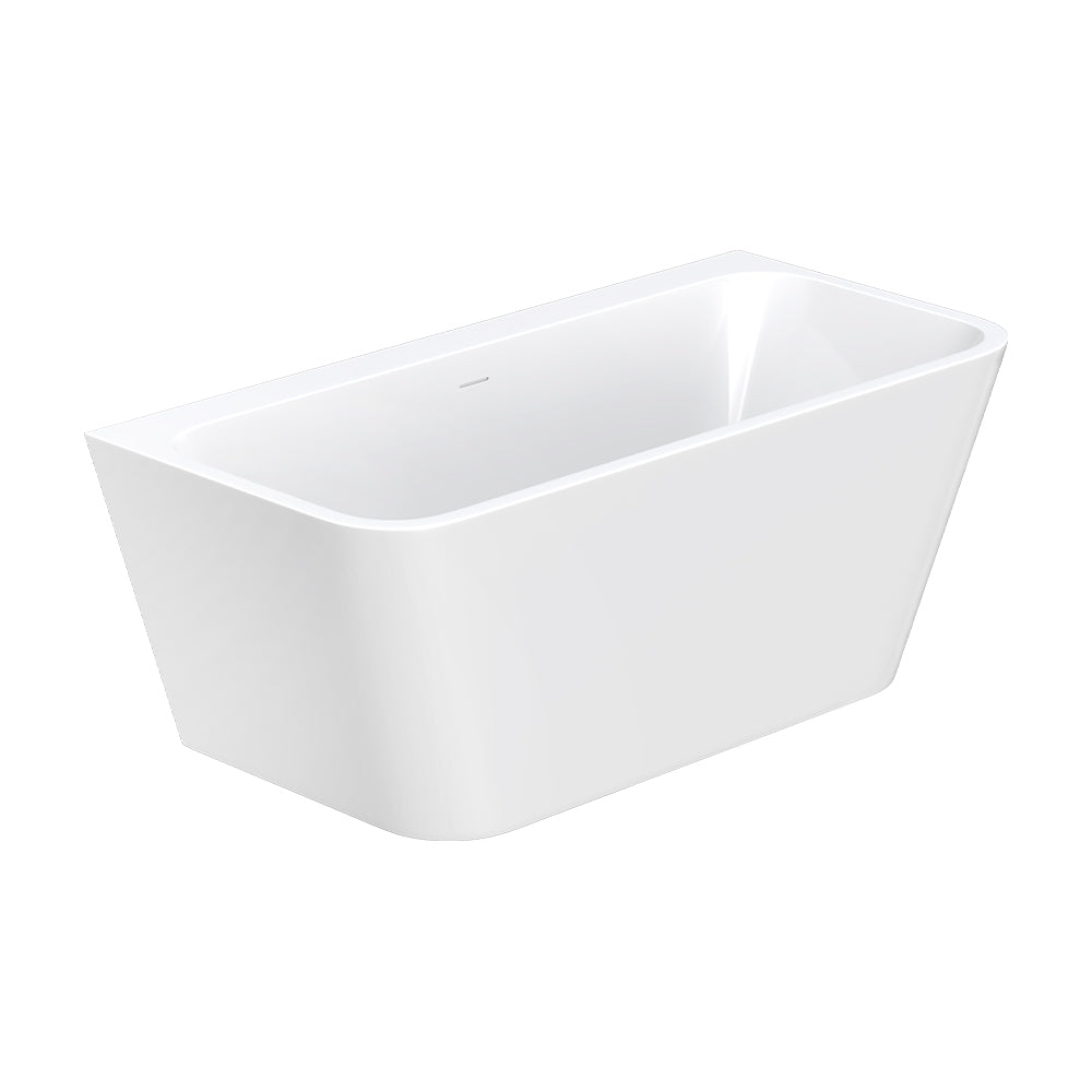 Delta Back-To-Wall Acrylic Bath with Overflow, Gloss White, 1500mm