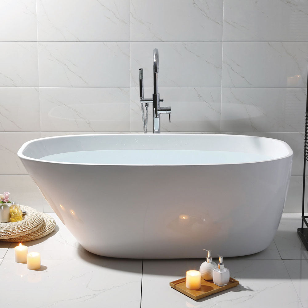 Athenia Freestanding Acrylic Bath, Gloss White, 1700mm