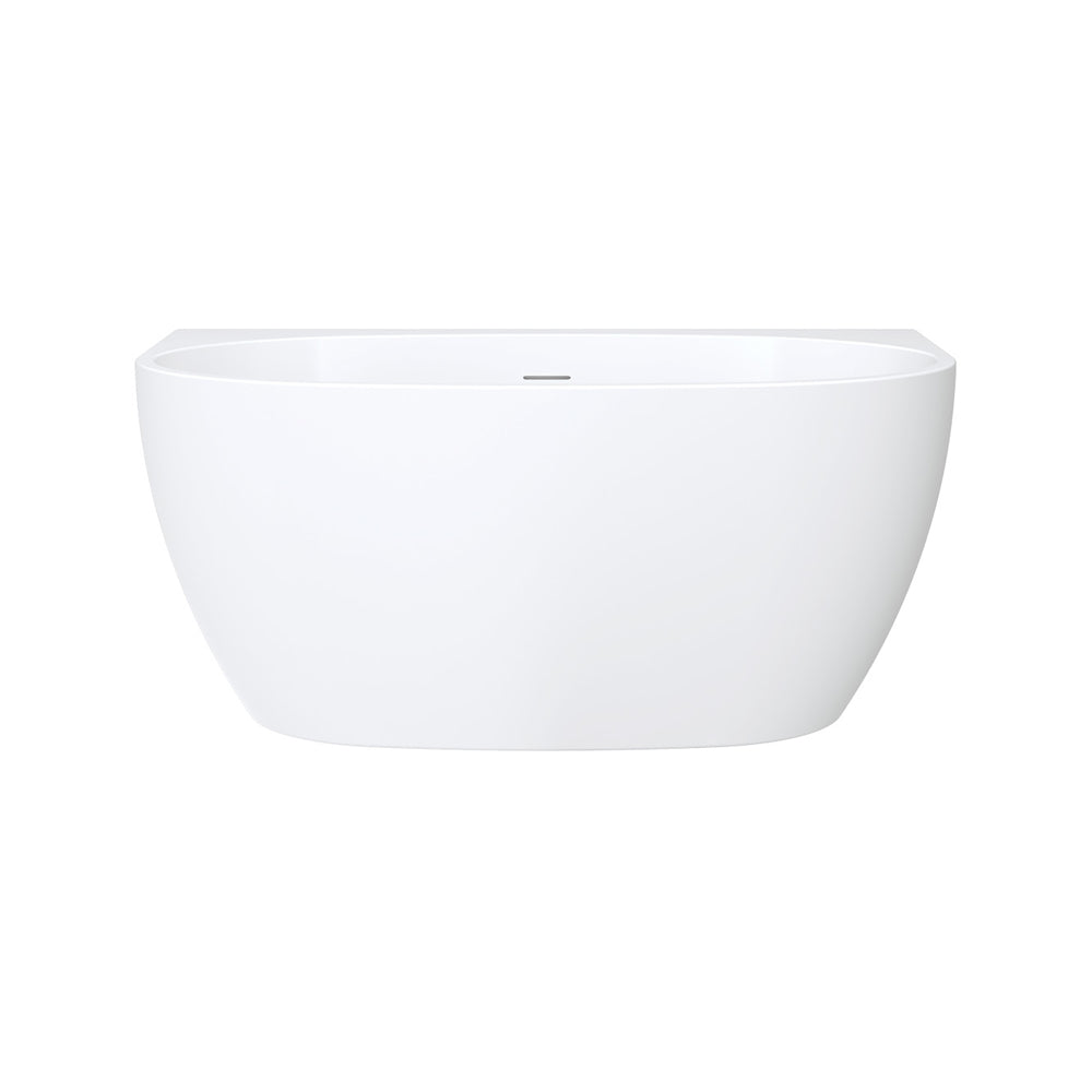 Keeto Back-To-Wall Acrylic Bath with Overflow, 1300mm