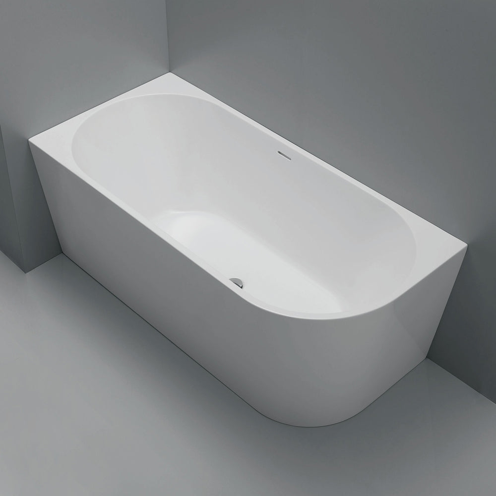 Isabella Right-Hand Acrylic Corner Bath with Overflow, Matt White, 1500mm
