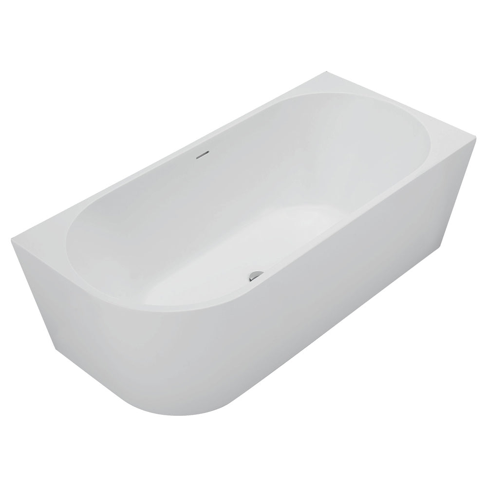 Isabella Left-Hand Acrylic Corner Bath with Overflow, Matt White, 1700mm