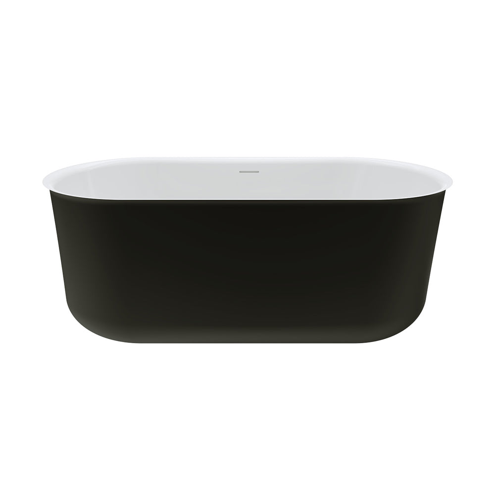 Windsor Freestanding Acrylic Bath with Overflow, 1500mm, Matt Black
