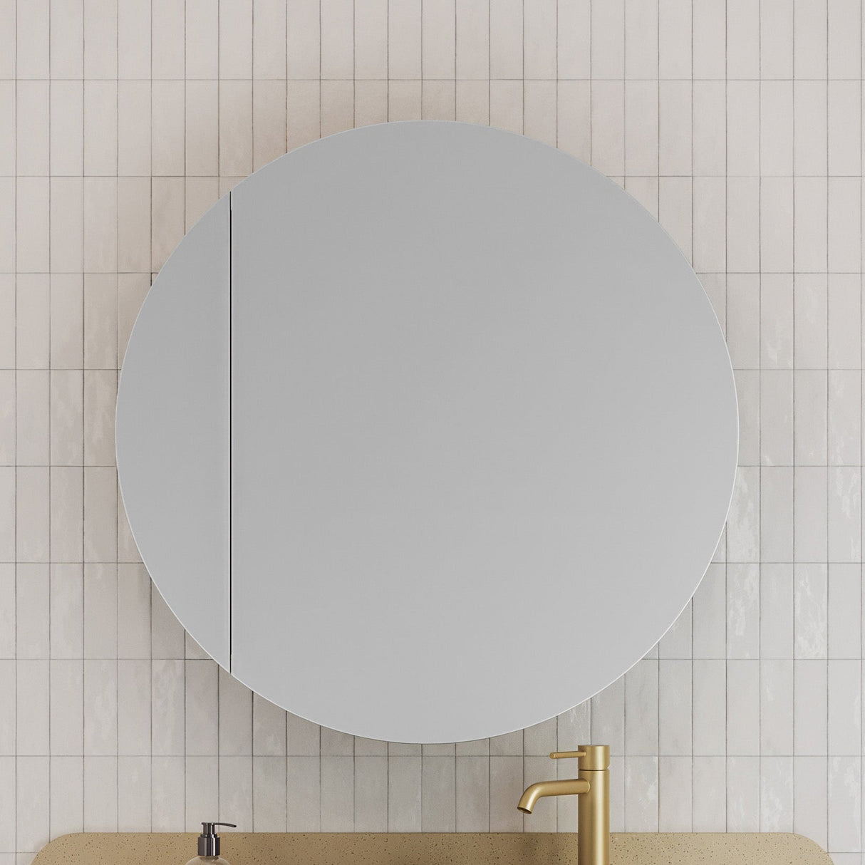 Havana Mirror Cabinet 900mm Single Door Gold Collection (HAV-SC-900-S-G)