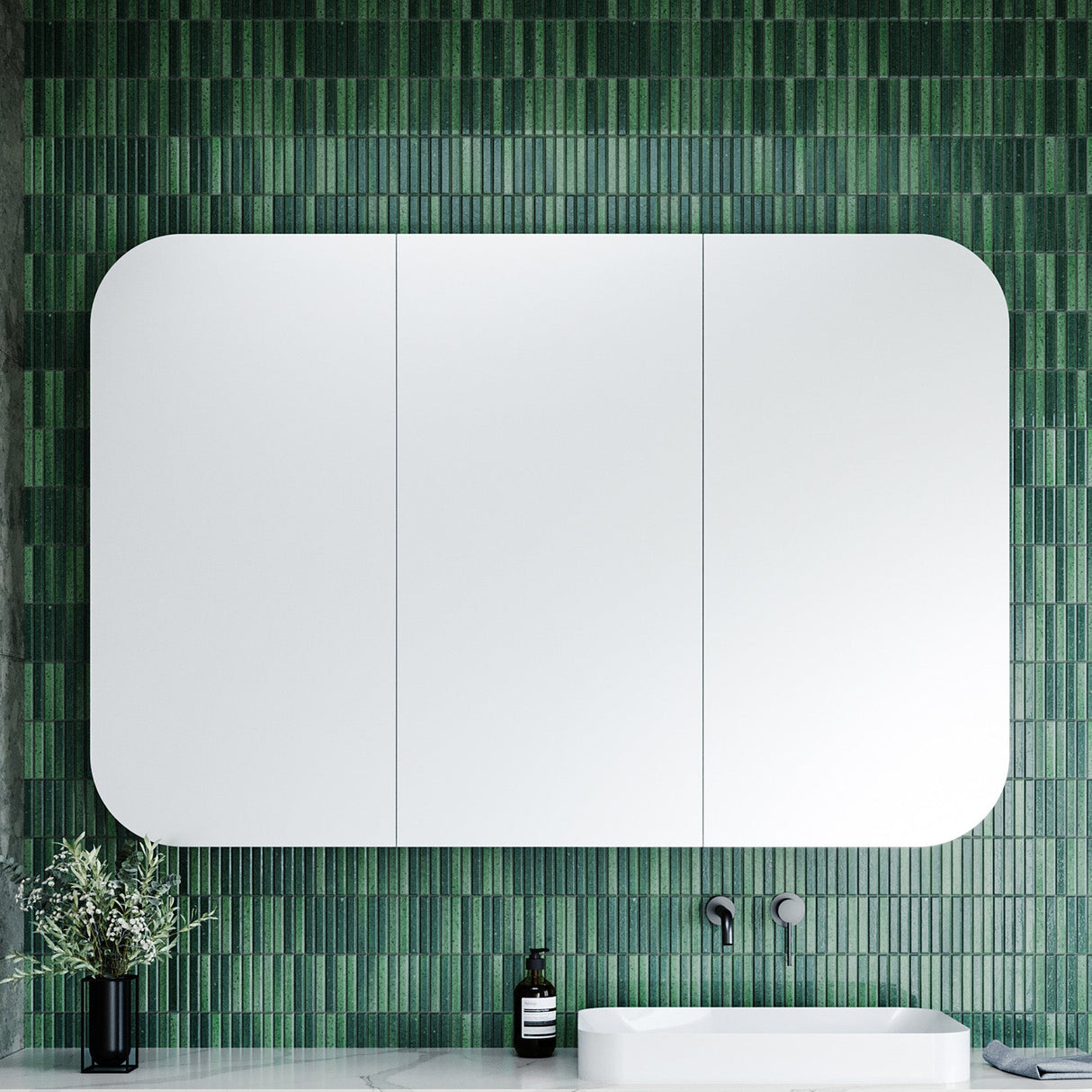 Jazz Arch Mirror Cabinet 1500mm Three Door Platinum Collection (JZA-SC-1500-3-P)
