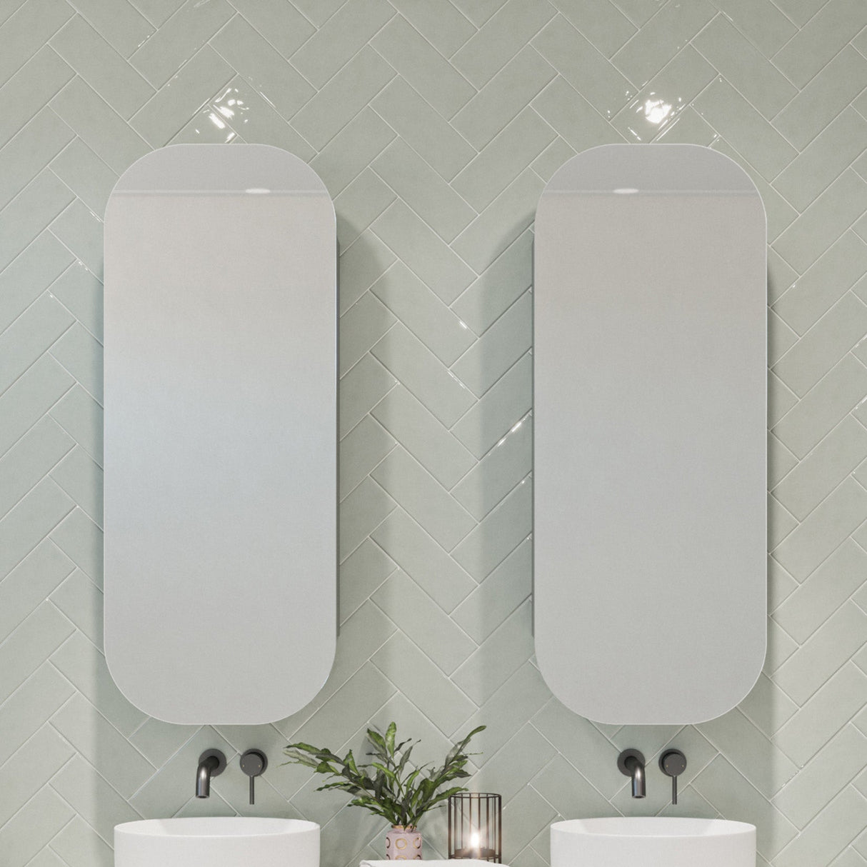 Jazz Arch Mirror Cabinet 400mm Single Door Gold Collection (JZA-SC-400-S-G)