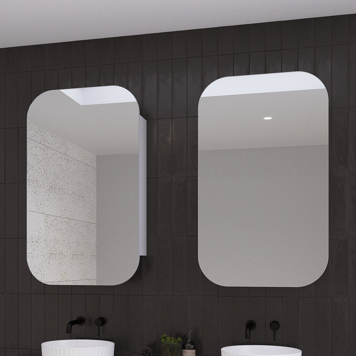 Jazz Arch Mirror Cabinet 600mm Single Door Gold Collection (JZA-SC-600-S-G)