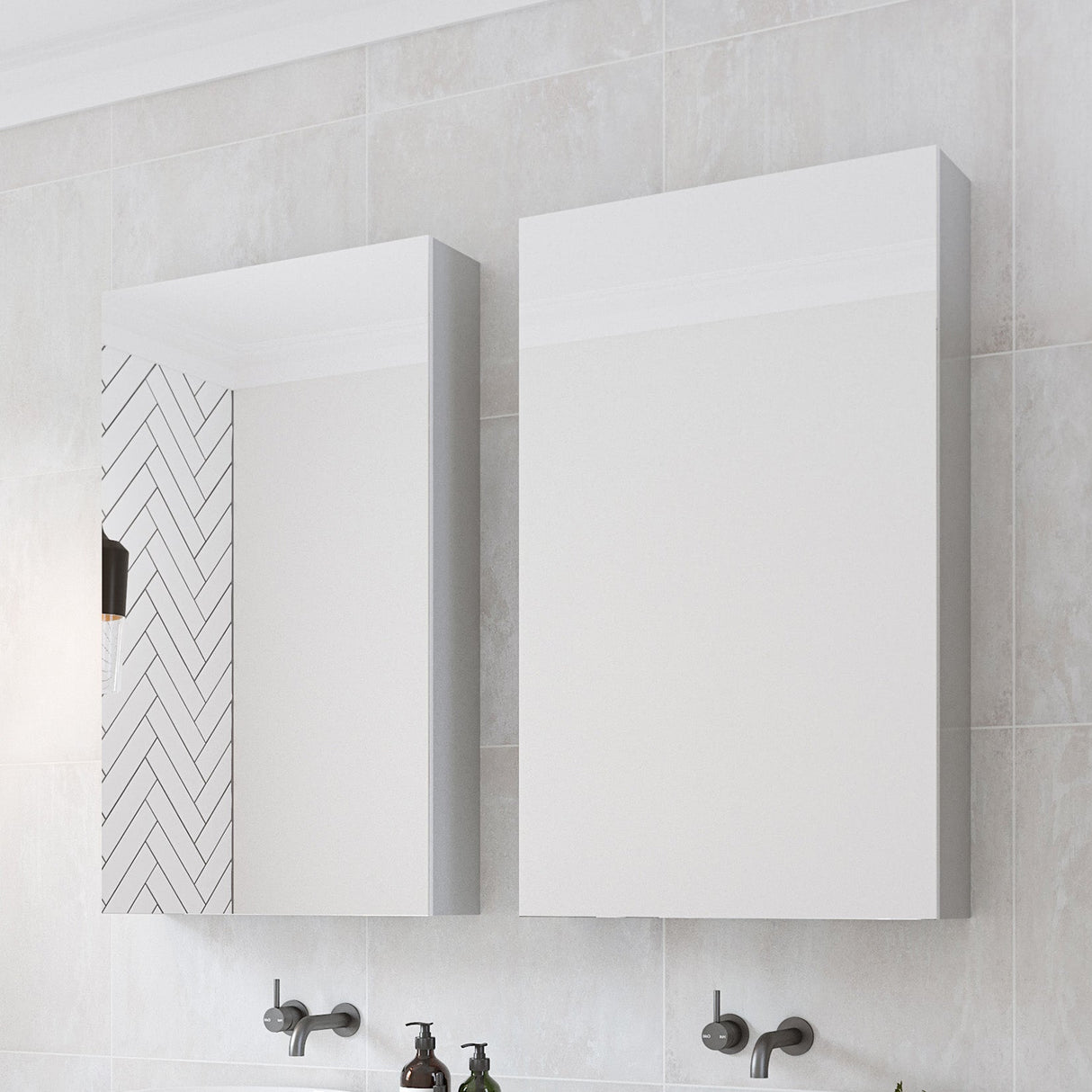 Jazz Mirror Cabinet 600mm Single Door Gold Collection (JZZ-SC-600-S-G)
