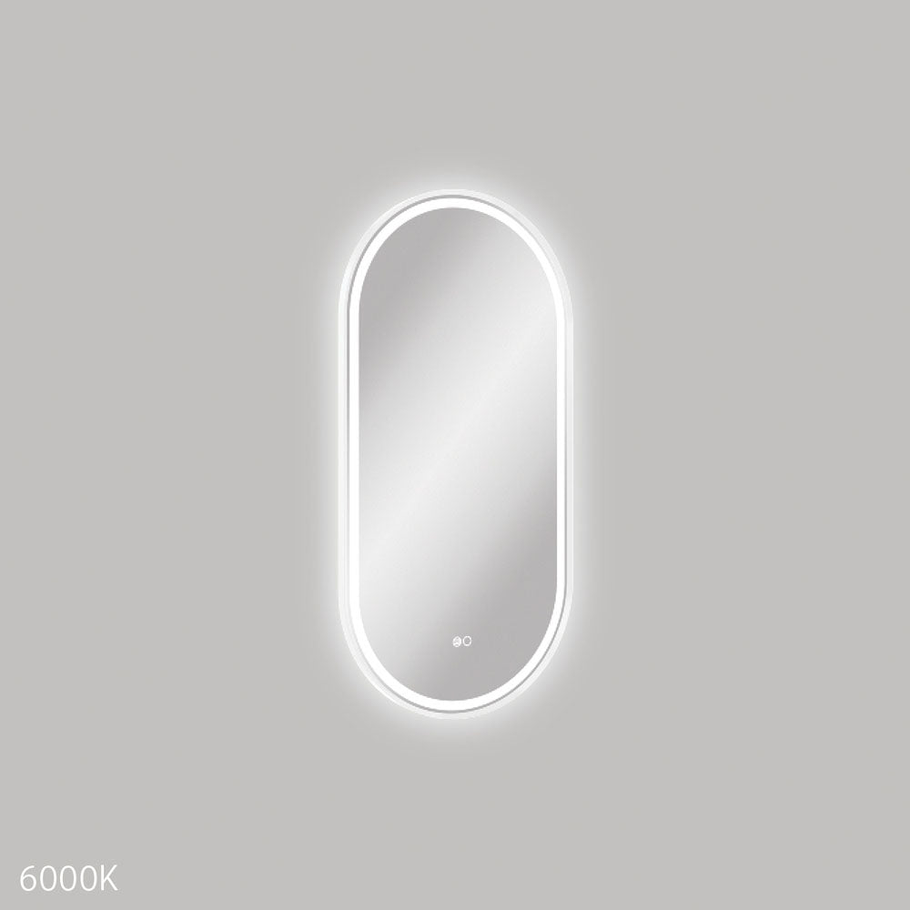 Empire LED Matt White Framed Mirror, 450 x 900mm