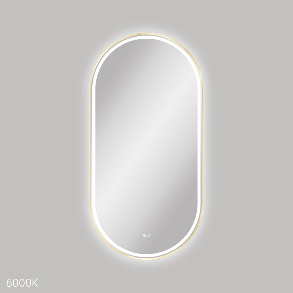 Empire LED Urban Brass Framed Mirror, 600 x 1200mm