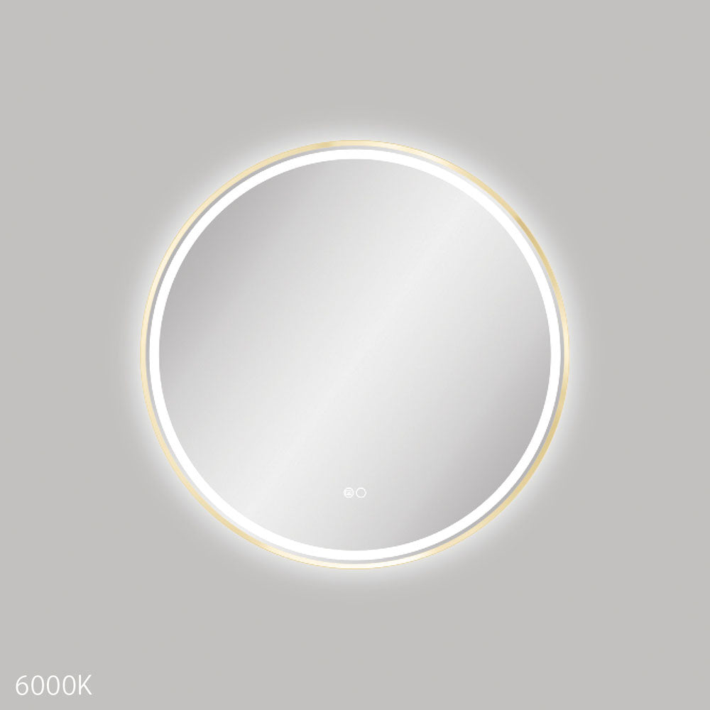 Reba LED Urban Brass Framed Mirror, 700mm