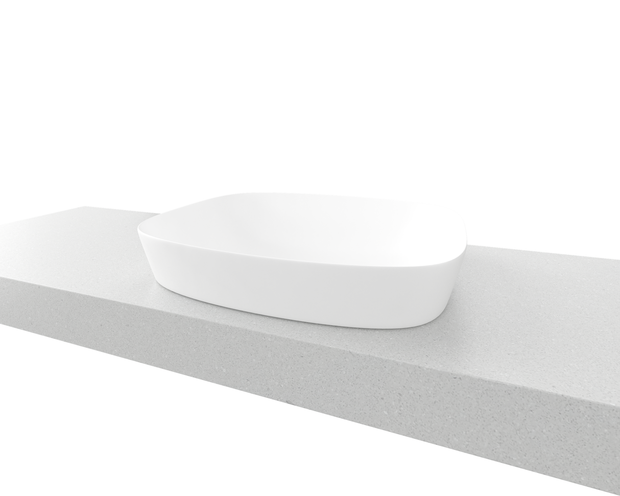 An image of Timberline's Lorenzo Basin 500mm White Matt