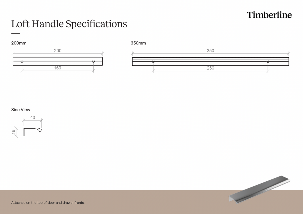 Loft 350mm Brushed Nickel Handle