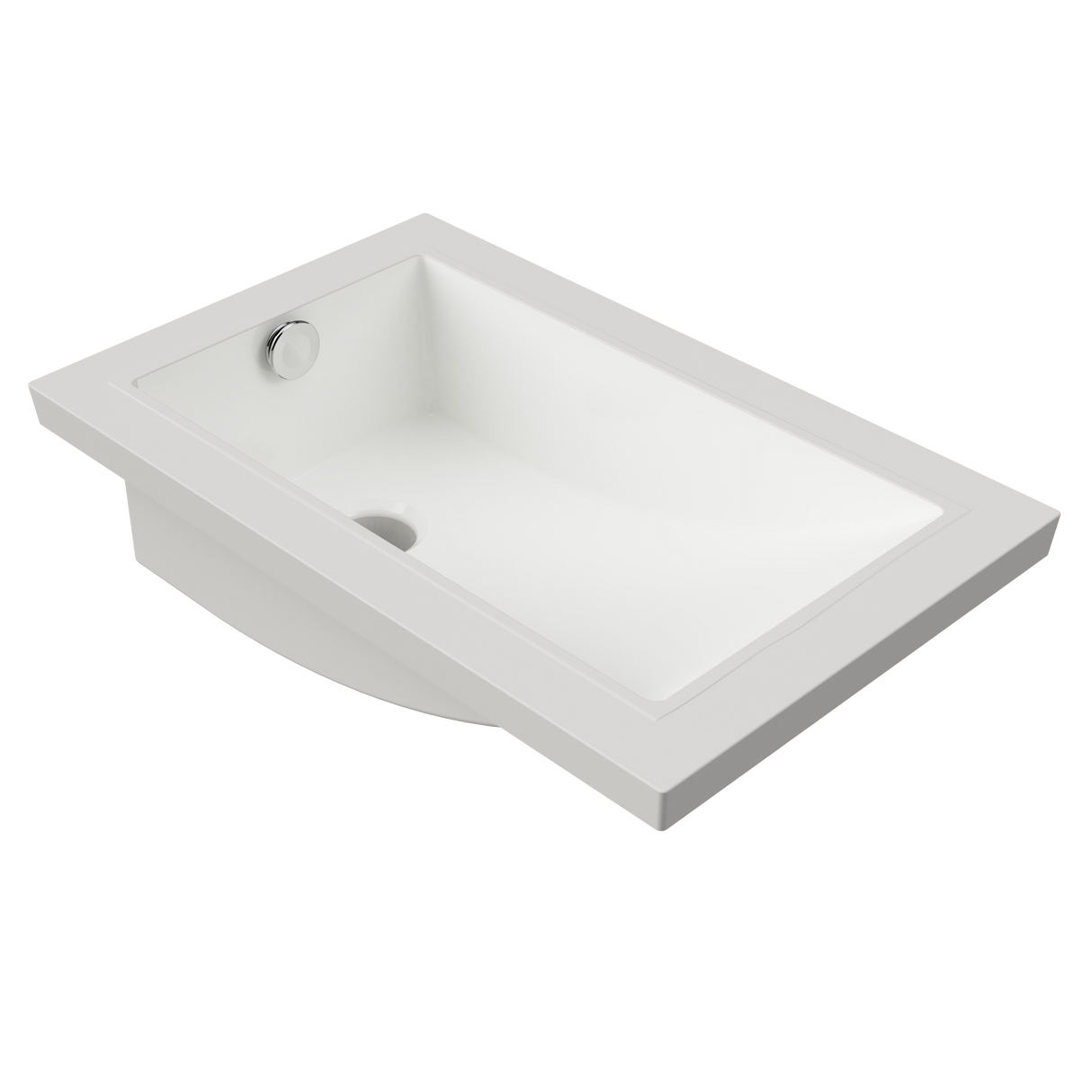 An image of Timberline's Mini Rectangle Undermount Basin 430mm White Gloss