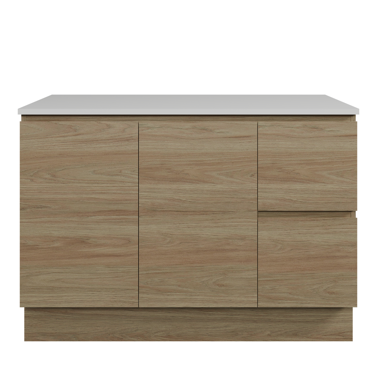 Nevada Vanity 1200mm Centre White Gloss Above Counter Basin SilkSurface Top Floor standing (NEV-V-1200-C-SSA-F)