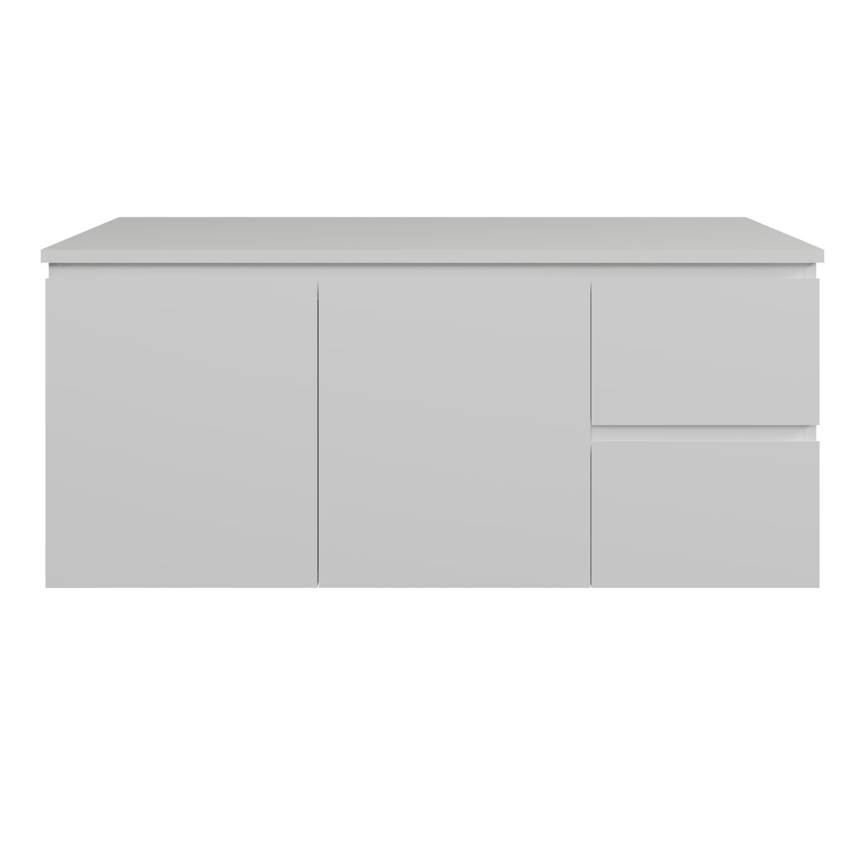 Nevada Vanity 1200mm Centre White Gloss Above Counter Basin SilkSurface Top Wall hung (NEV-V-1200-C-SSA-W)