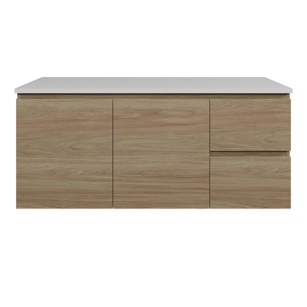 Nevada Vanity 1200mm Centre White Gloss Above Counter Basin SilkSurface Top Wall hung (NEV-V-1200-C-SSA-W)
