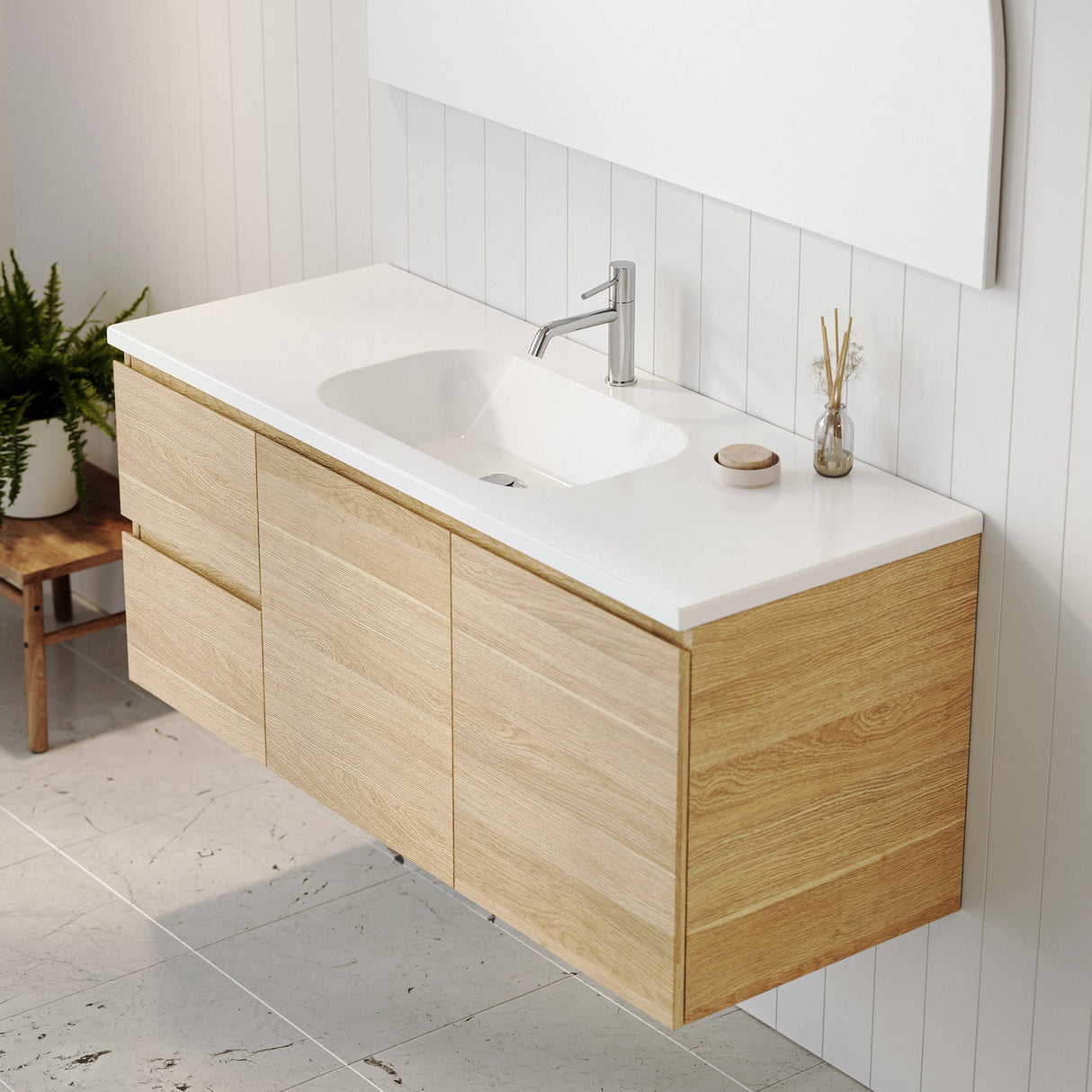 Nevada Vanity 1200mm Centre Bowl Stadium Top Wall hung (NEV-V-1200-C-STD-W)